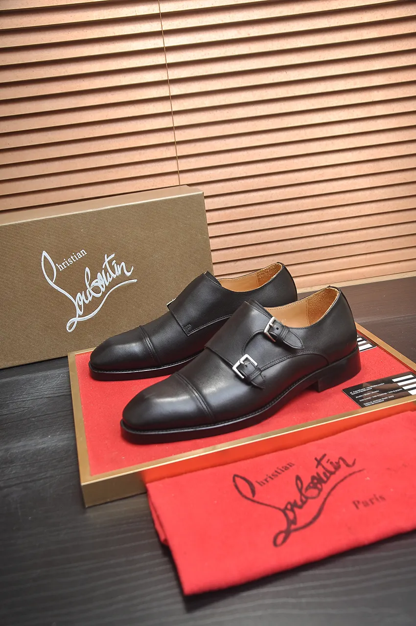 Men's shoes 💰620💶 [Chrstian Loubotin] Red-soled shoes 💋Original mold opening, the highest version on the market, purely handmade ➕Imported cowhide uppers, first-layer water-dyed cowhide lining! Original EU high-gloss outsole. 38 to 45 (45 customized)